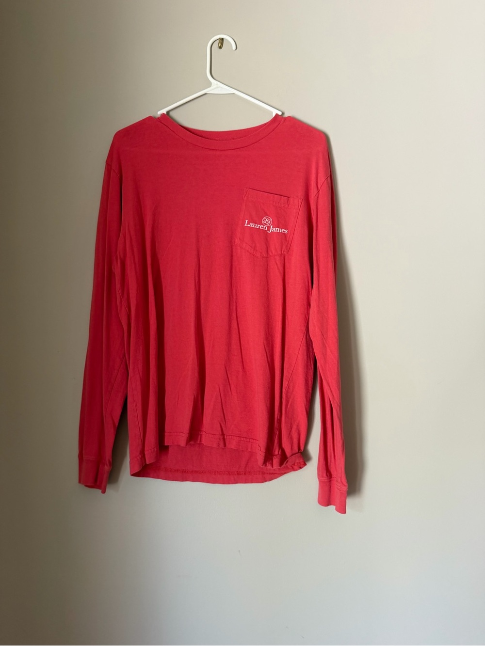 Lauren James Women’s Long-Sleeve Pocket Tee — Red